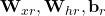 \mathbf W_{xr}, \mathbf W_{hr}, \mathbf b_r